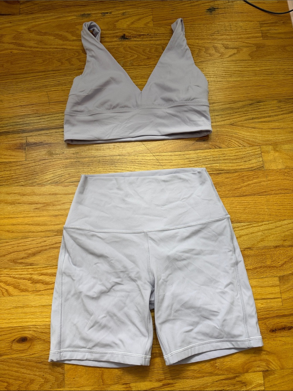 lululemon athletica align shorts and bra set Lilac